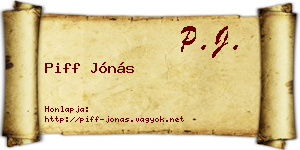 Piff Jónás névjegykártya